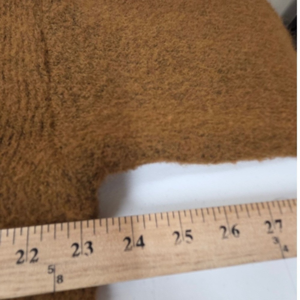 Brown Wool Blend Button Front Cardigan Sweater XXL Textured Knit Crew Neck Cozy - Picture 5 of 7